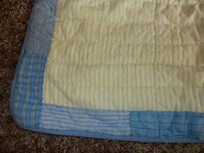Set of 2 Pottery Barn Kids Quilted Blue PLAID Pillow Case/SHAMs {Fabric} Pair - Fresh Stock Dated December 2025