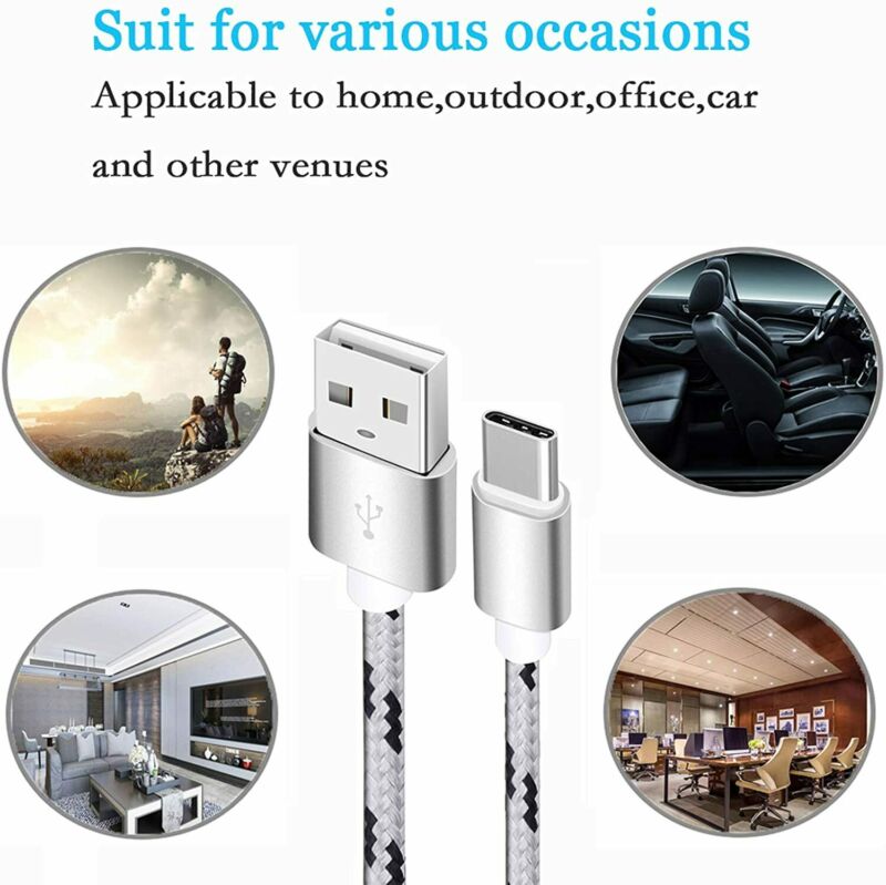 Google Pixel 2 Charging Cable,15FT 2Pack USB Type C Cable,Extra 15FT, Grey - Fresh Stock Dated February 2026