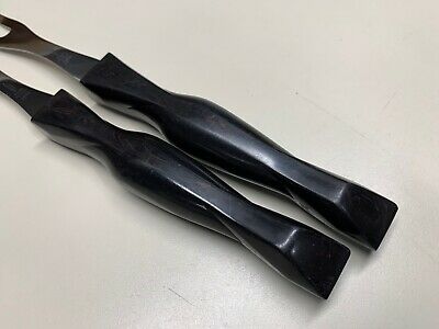 CUTCO CLASSIC BROWN TURNING & CARVING FORKS 1727 / 1726 USA **NICE CONDITION** - Fresh Stock Dated December 2025