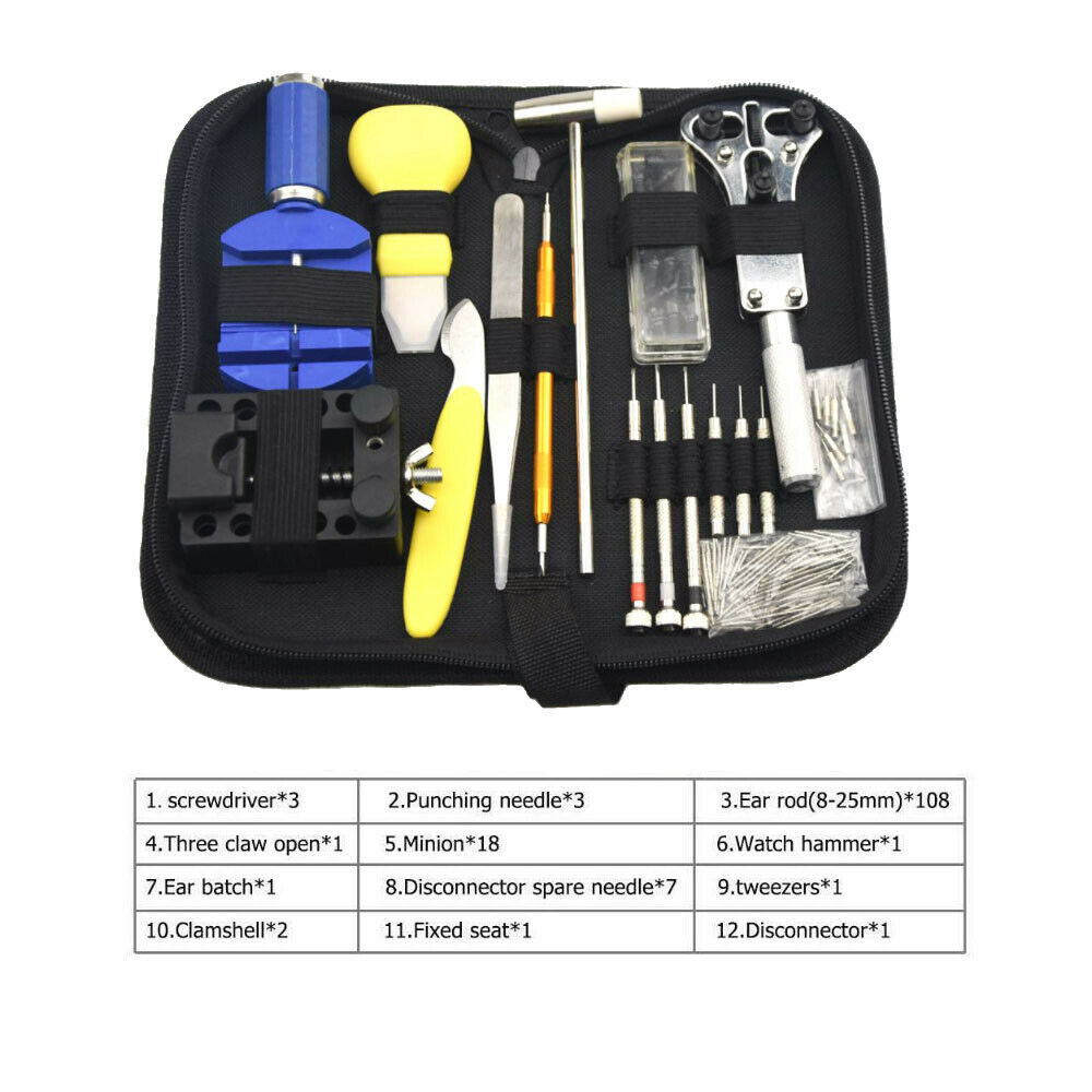 147PCS Watch Repair Kit Watchmaker Back Case Remover Opener Link Pin Spring Bar - Fresh Stock Dated February 2026