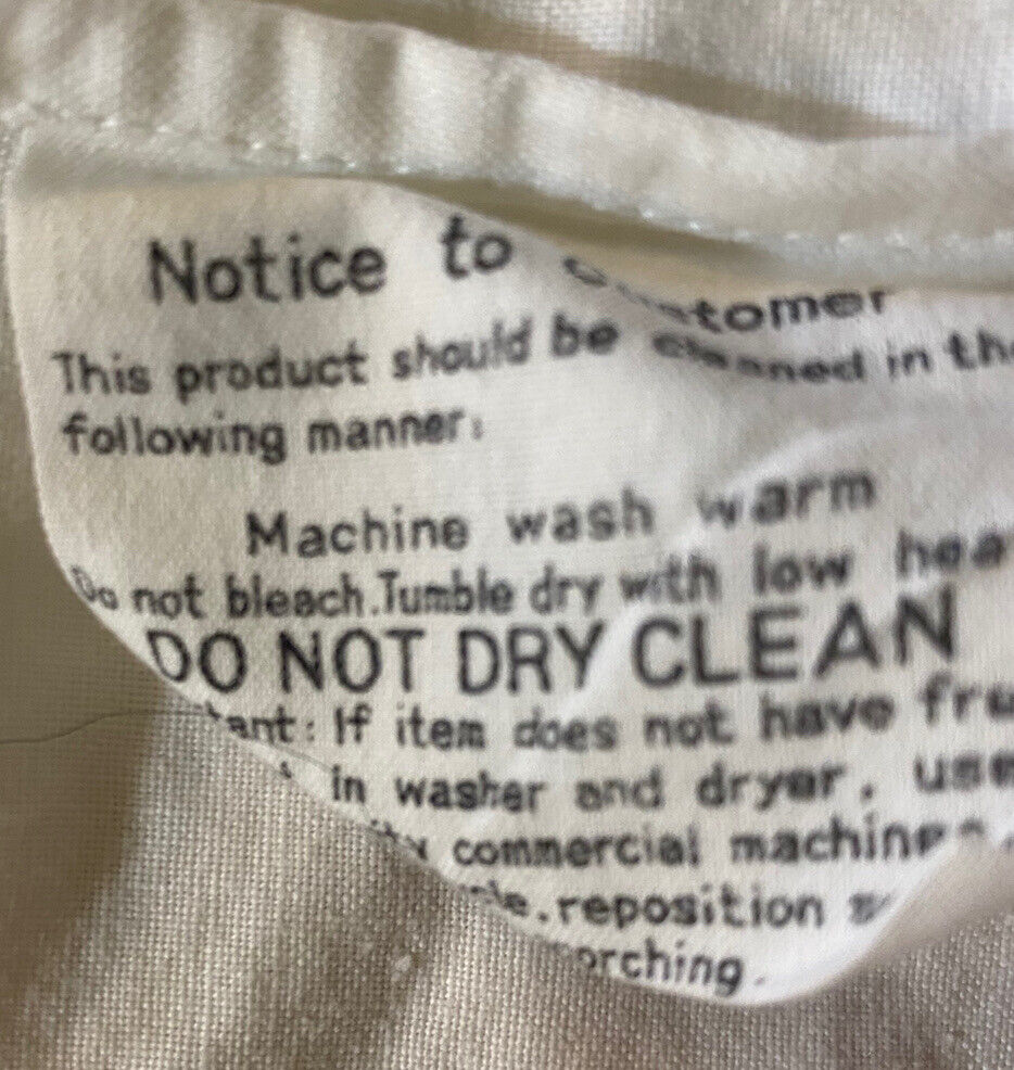 Set Of  2 Vintage Standard Pillow Sham White Cut Out Applique Cotton Lace Button - Fresh Stock Dated February 2026