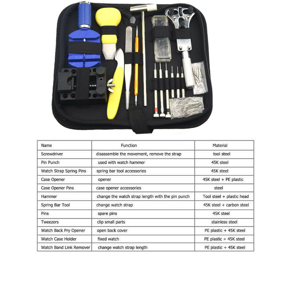 147PCS Watch Repair Kit Watchmaker Back Case Remover Opener Link Pin Spring Bar - Fresh Stock Dated February 2026