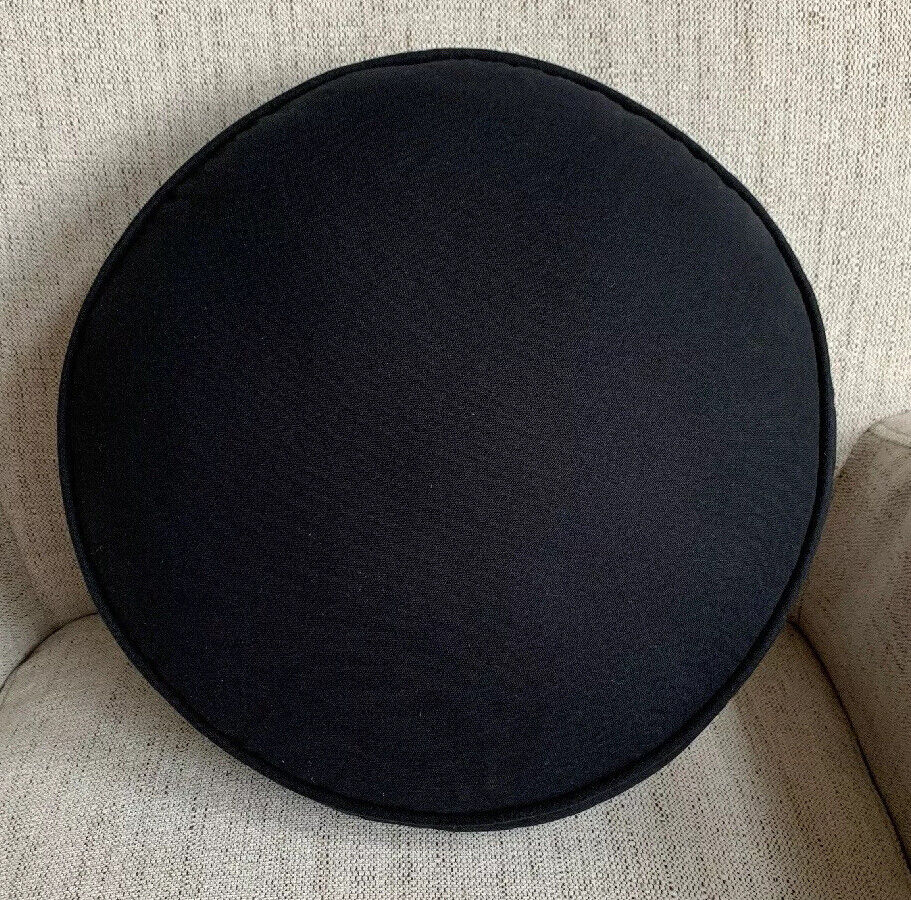 Pottery Barn Teen Throw Pillow Dog Black Lab Round Embroidered Decorative 14