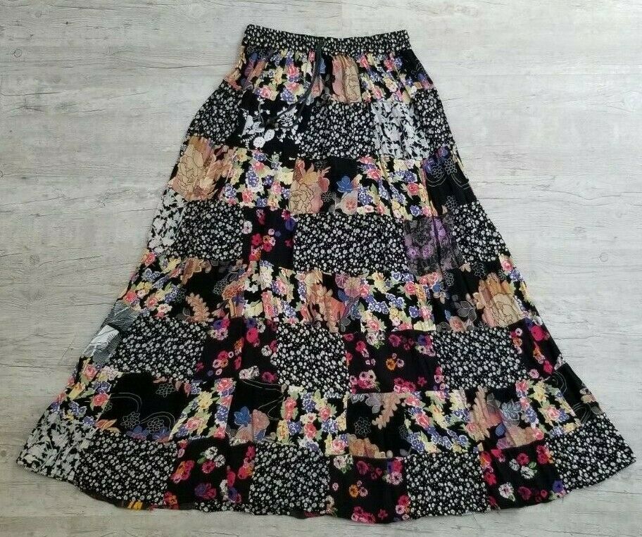 Vintage Jack Pot Rayon Floral Patchwork Boho Maxi Skirt - One Size - EUC - Fresh Stock Dated March 2026