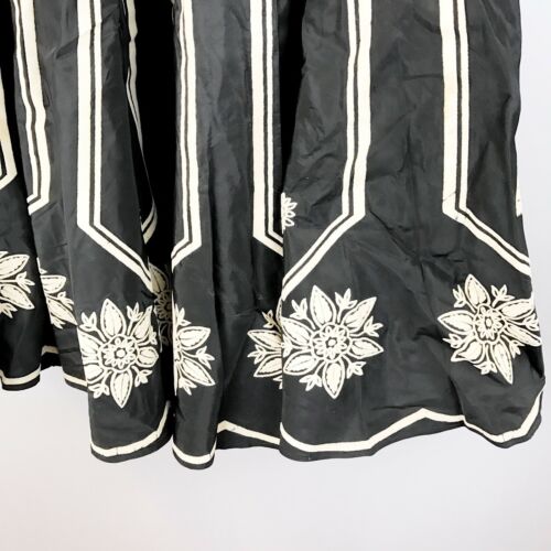 VINTAGE Floral Midi Skirt Small Flocked Velvet 40s 50s Costume Period Piece - Fresh Stock Dated March 2026