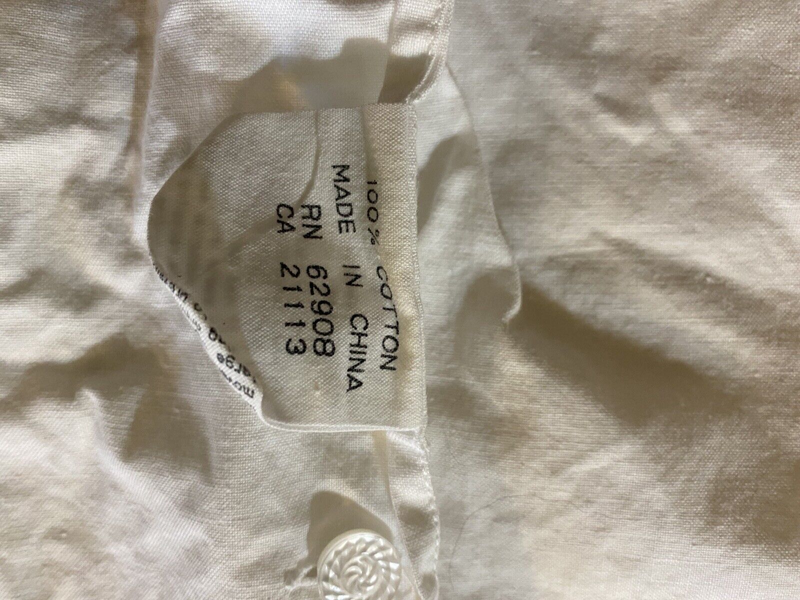 Set Of  2 Vintage Standard Pillow Sham White Cut Out Applique Cotton Lace Button - Fresh Stock Dated February 2026