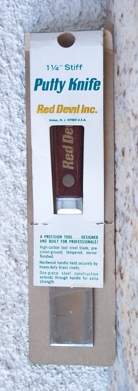 Vintage Red Devil Wood Stiff Blade Scraper Putty Knife Professional #4101 NOS - Fresh Stock Dated February 2026