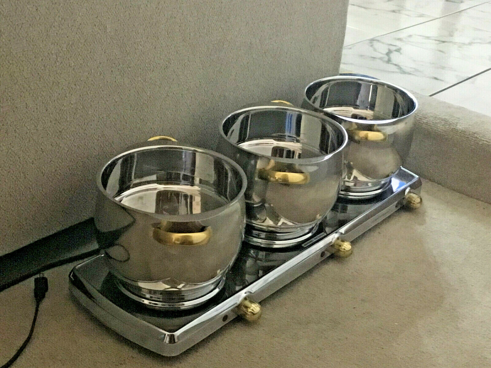 Cuisine Cookware Command Performance MK-367 Triple Burner Buffet Range w/ 3 Pots - Fresh Stock Dated February 2026