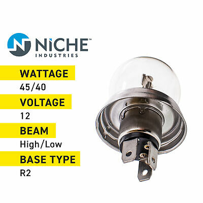 NICHE R2 Headlight Bulb for Yamaha XT250 XT350 Motorcycles 2 Pack - Fresh Stock Dated February 2026
