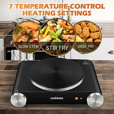 CUSIMAX Electric Burner Hot Plate Cooking Cast Iron hot plates Adjustable Tem... - Fresh Stock Dated February 2026