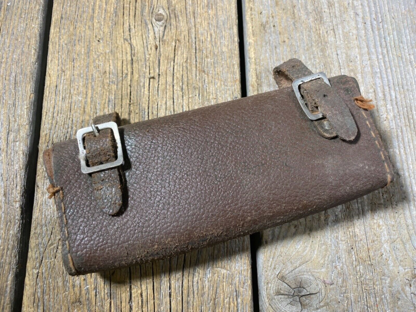 VINTAGE ANTIQUE BIKE BICYCLE SADDLE BAG TOOL BAG LEATHER TOOL POUCH FOR SEAT USE - Fresh Stock Dated December 2025