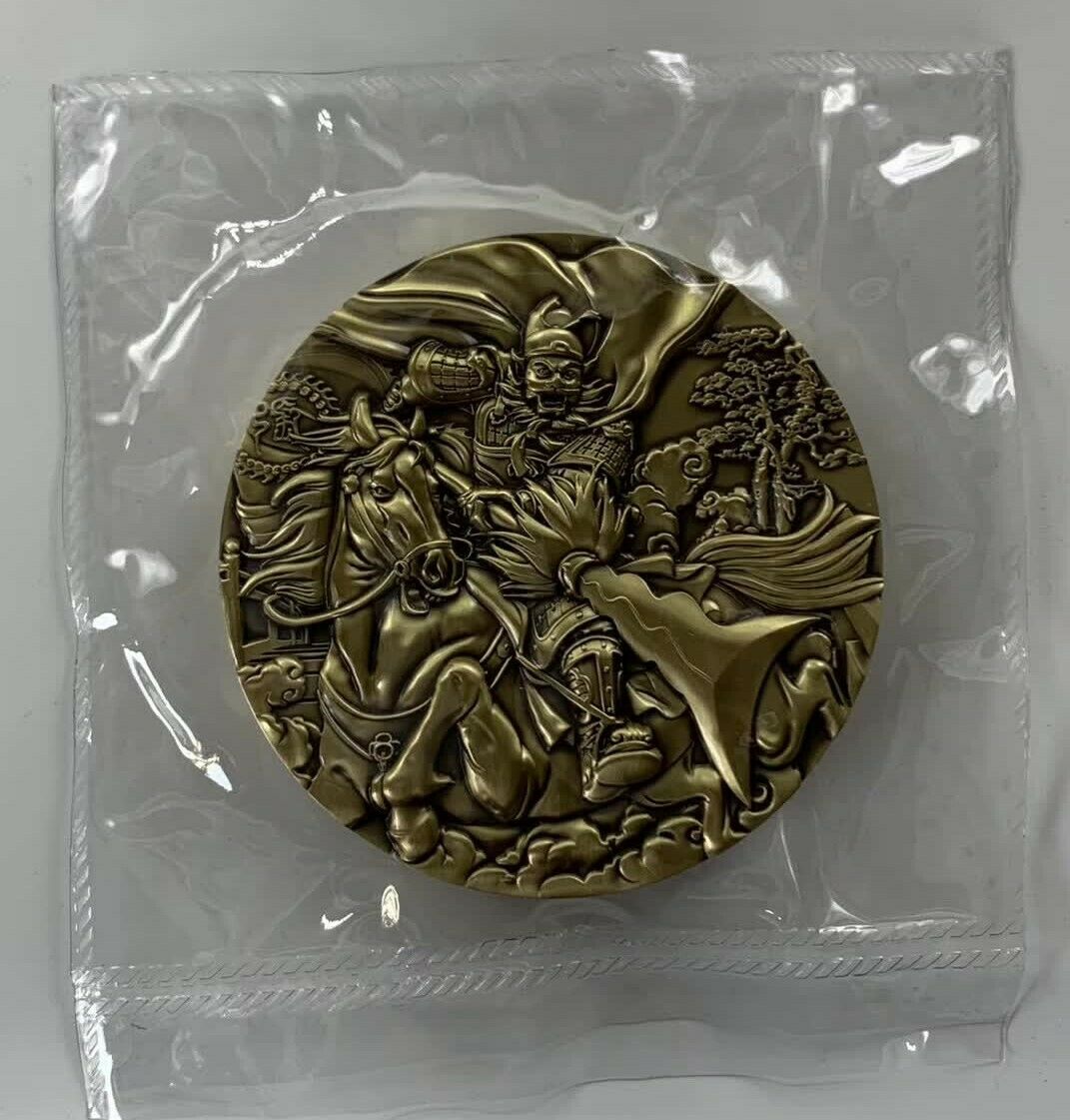 2019 China 80mm Colored Brass Medal - Peking Opera Series - Zhang Fei - Fresh Stock Dated February 2026