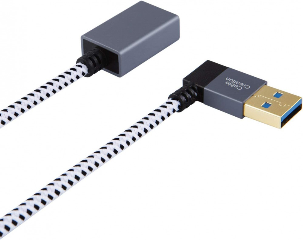 1 FT USB 3.0 Extension Cable, CableCreation Left Angle Male to... - Fresh Stock Dated February 2026