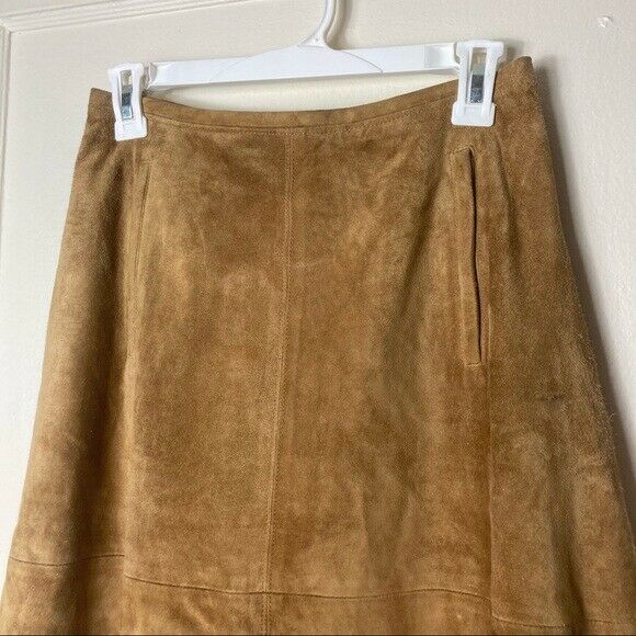 Vintage Maurizio Pecoraro 100% calfskin leather skirt women's size 6 midi italy - Fresh Stock Dated February 2026