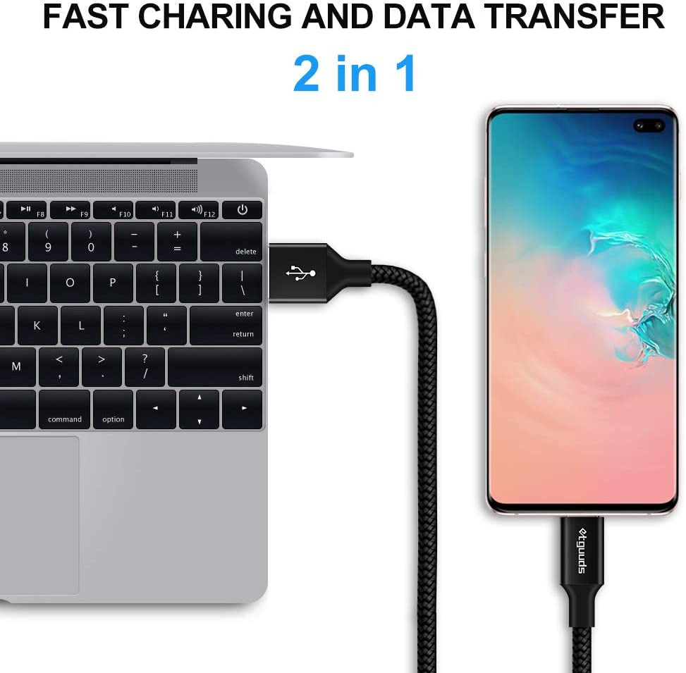 [2-Pack, 6ft] USB Type C Charger Cable 3A Fast Charging, 6FT,6FT, Black - Fresh Stock Dated February 2026
