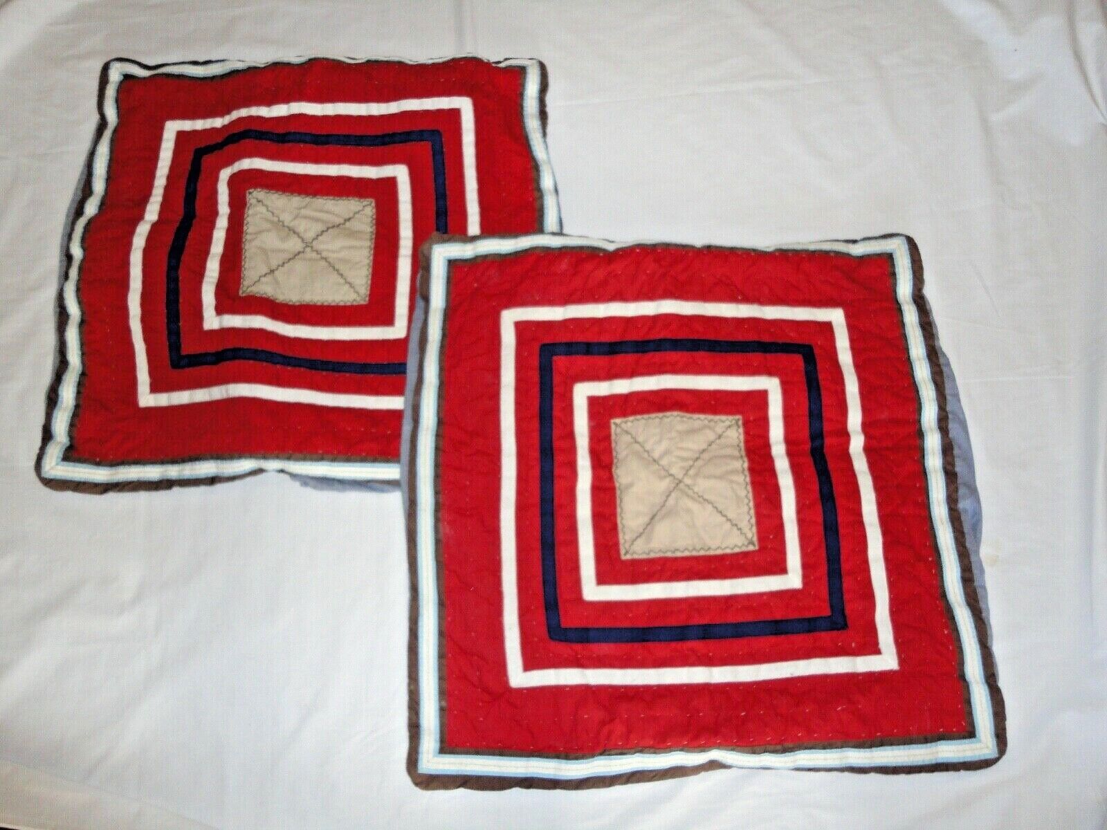 POTTERY BARN KIDS JUNIOR VARSITY SPORTS STRIPE (2PC) EURO PILLOW SHAMS SET 26X26 - Fresh Stock Dated February 2026