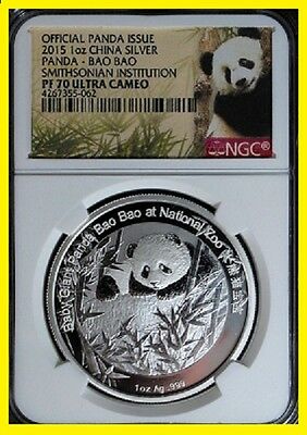 2015 CHINA SMITHSONIAN GOLD&SILVER PANDA 3 COINS  SET NGC PF 70 UC - Fresh Stock Dated February 2026