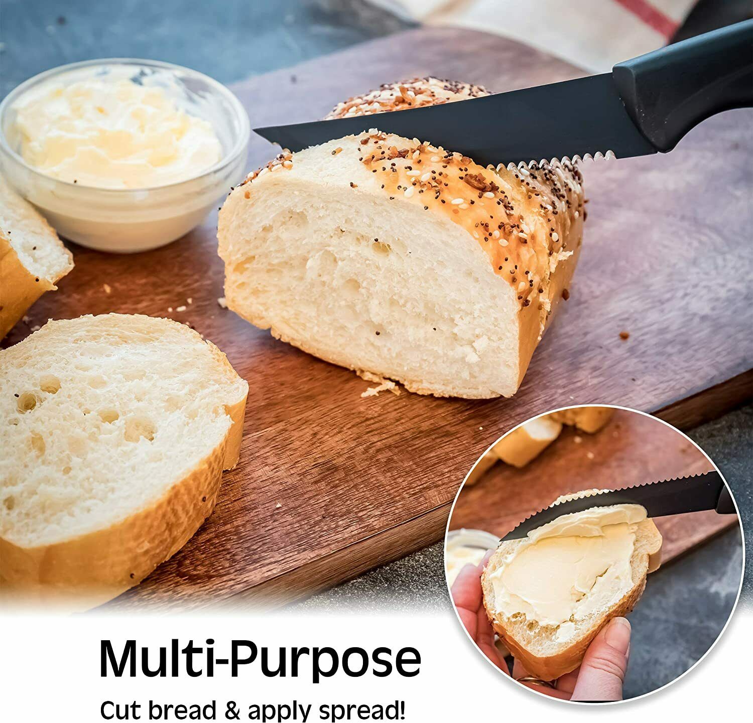 8 Piece Stainless Knife Set Professional Serrated Steak Knives Kitchen Tools USA - Fresh Stock Dated December 2025