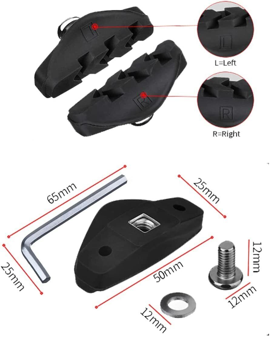 2 Pair ELAPCO Bike Bicycle Brake Pads with Installation Tool C Shaped 50MM 4 PCS - Fresh Stock Dated February 2026