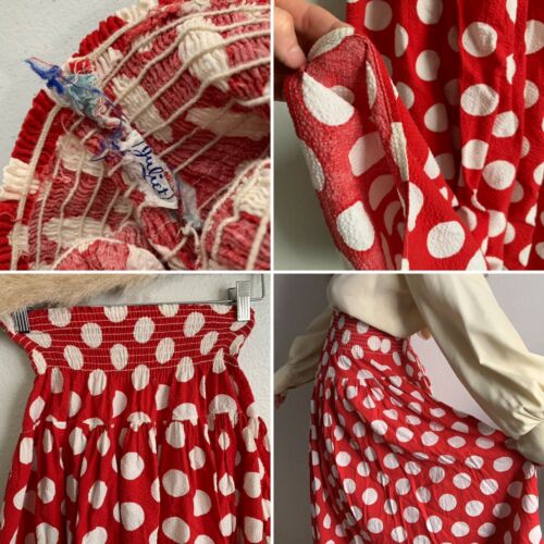 Vintage 1930s Polka Dot Cotton Midi Skirt - Fresh Stock Dated February 2026