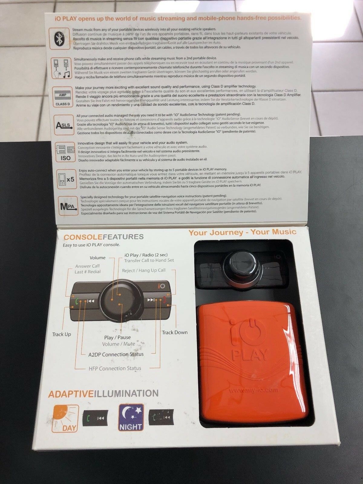 SoundGate iOPLAY 4-speaker Bluetooth audio and cell phone hands-free car kit - Fresh Stock Dated February 2026