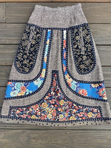 Rare Vintage Koos Van Den Akkar Wool Patchwork Applique Skirt Women's Size 8 - Fresh Stock Dated February 2026