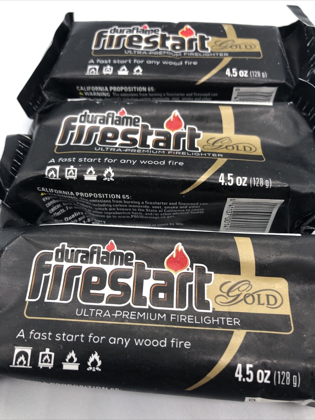 3 Duraflame Gold Firestart Firefighter Bigger Brighter 4.5 Oz Each - 3 Pack - Fresh Stock Dated December 2025
