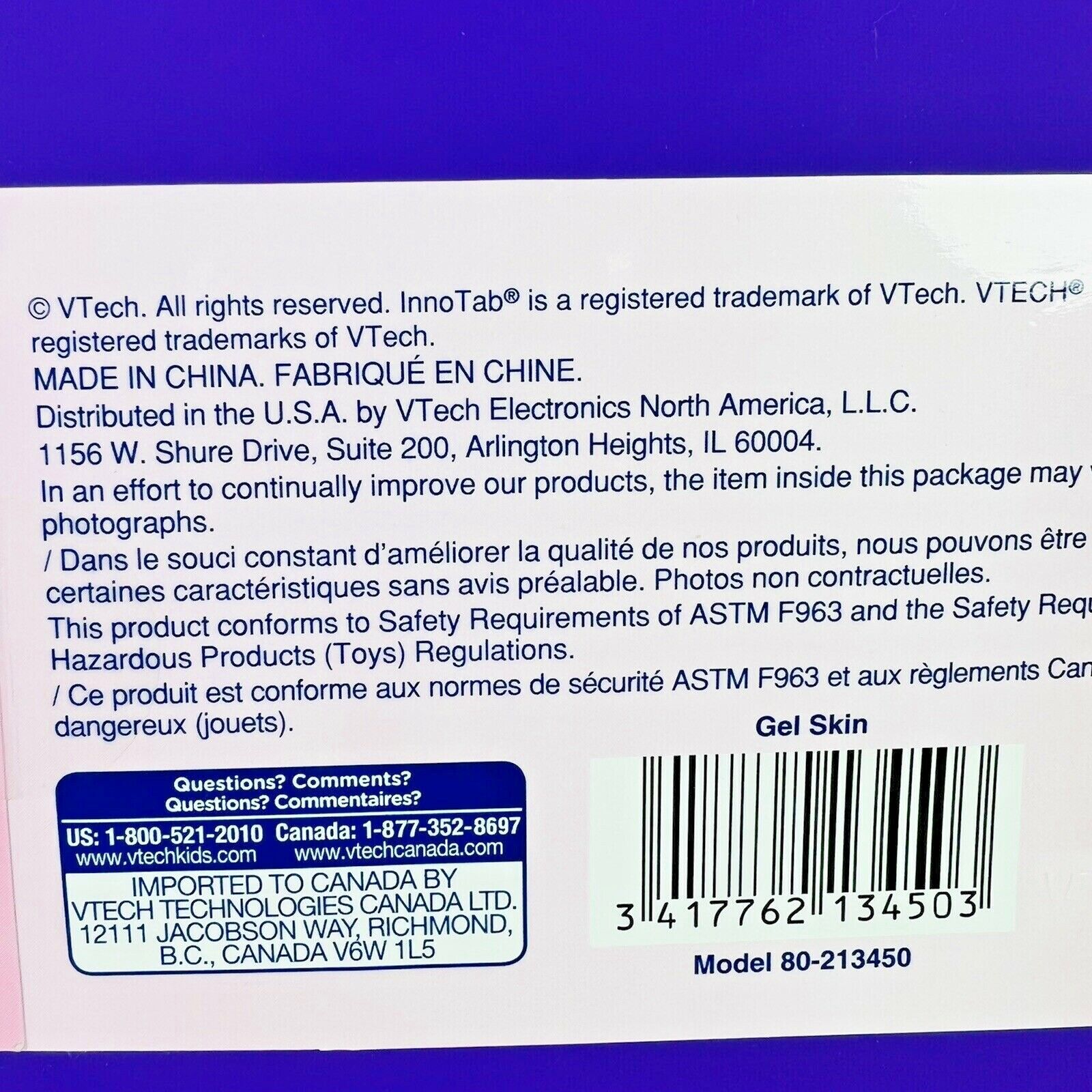 Vtech Innotab 3s Gel Skin Soft Silicone Case Cover Purple - Fresh Stock Dated February 2026