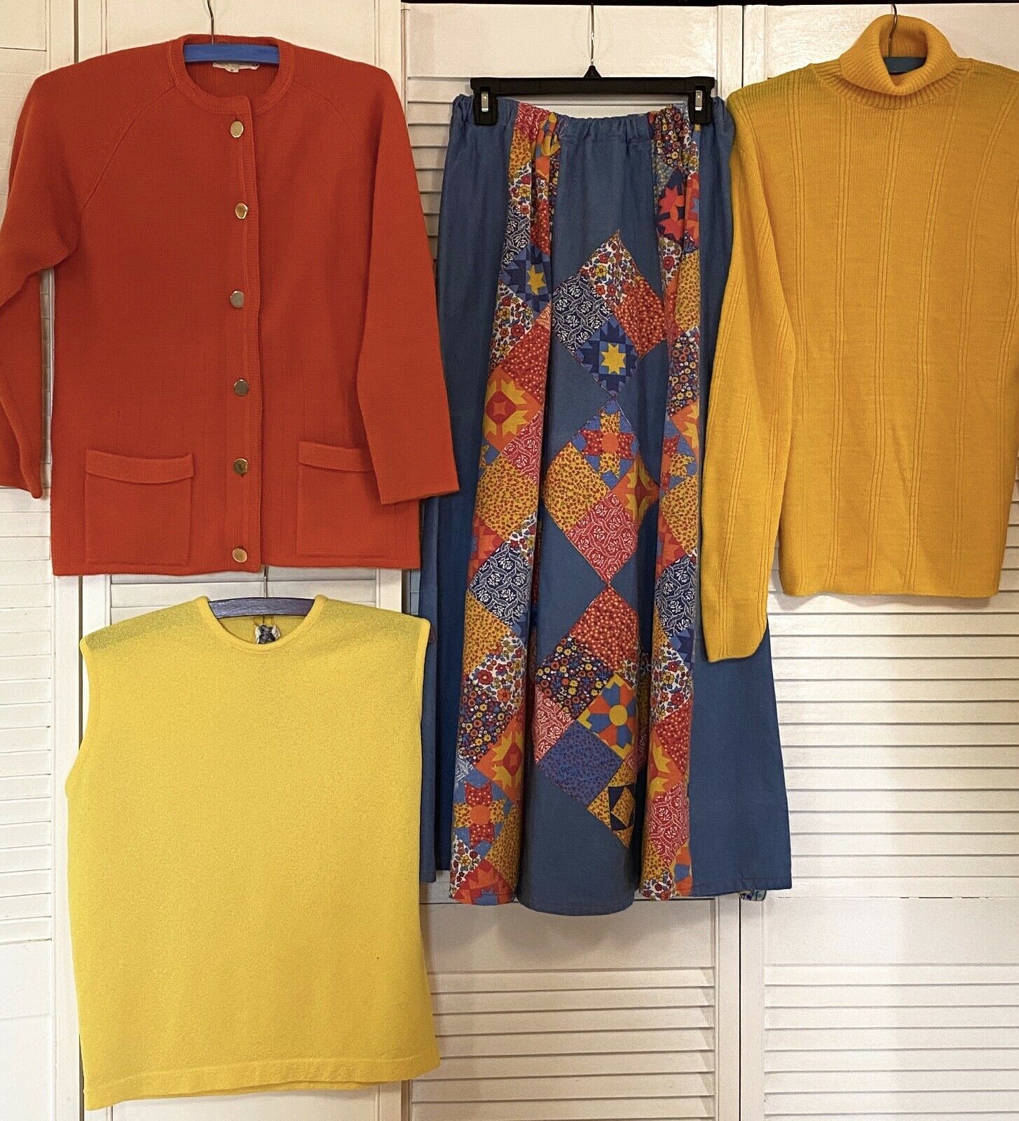 Vtg Lot of 4 Homemade 1970s Style Patchwork Bright Maxi Skirt Tops Hippie Boho - Fresh Stock Dated December 2025