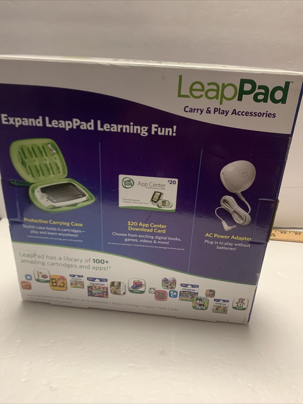 LeapPad Carry PURPLE & Play Accessories Case, Adapter,  App Card New in Box - Fresh Stock Dated February 2026