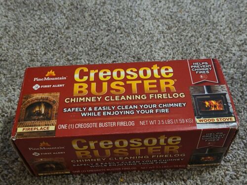 PINE MOUNTAIN CREOSOTE BUSTER CHIMNEY CLEANING FIRE LOG LOT OF 2 - Fresh Stock Dated December 2025