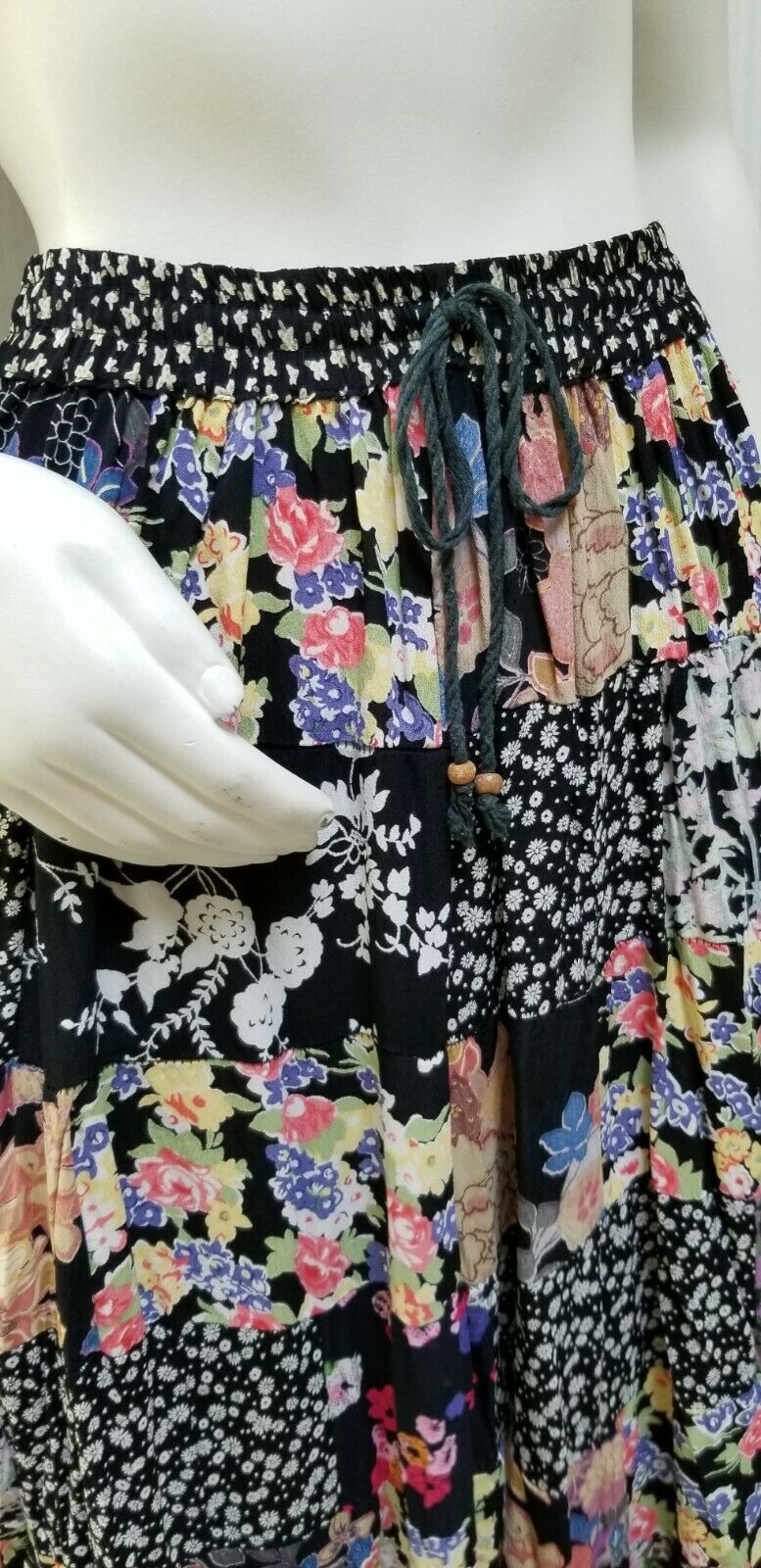 Vintage Jack Pot Rayon Floral Patchwork Boho Maxi Skirt - One Size - EUC - Fresh Stock Dated March 2026