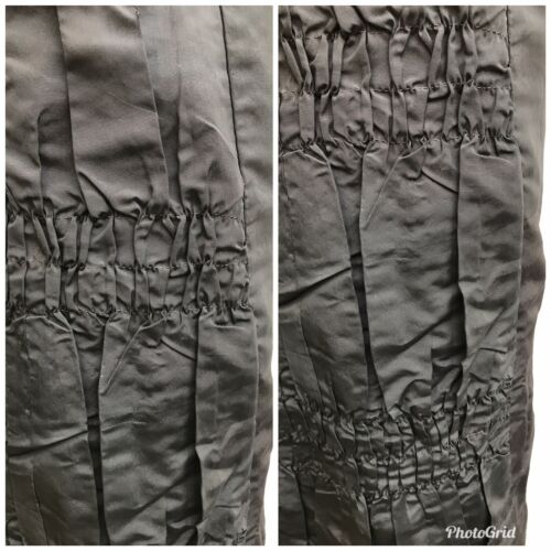 Antique 1880s Black Faille Bustle Skirt Parts Pleated Trim Handmade Ruched Panel - Fresh Stock Dated December 2025