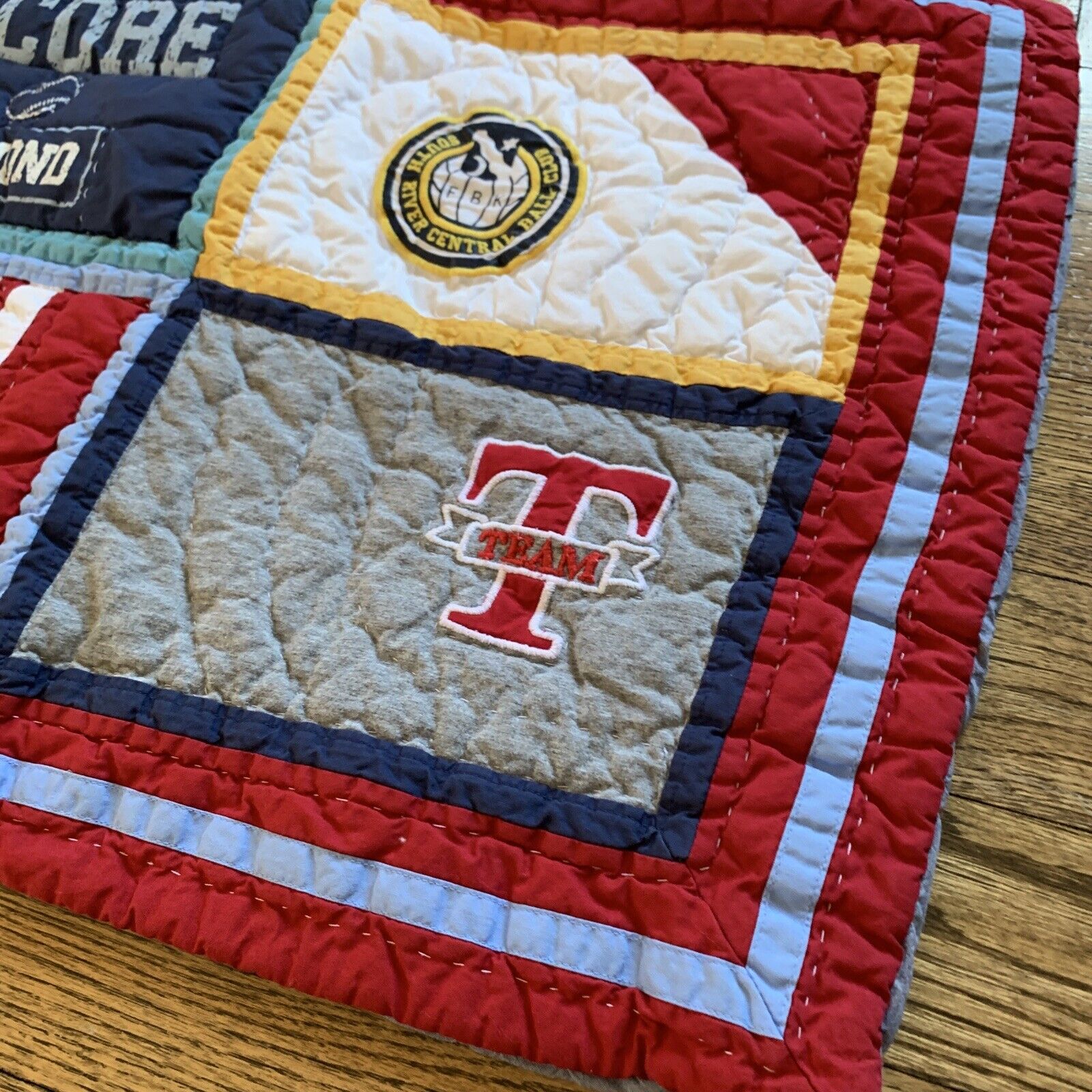 Pottery Barn Kids Sports Team Ball Club Blue Red Standard Sham 20” X 26” - Fresh Stock Dated February 2026