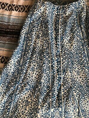 Vtg 60s 70s KITAN Cotton FLORAL BLOCK Print Style BOHO Hippie HOSTESS MAXI Skirt - Fresh Stock Dated December 2025