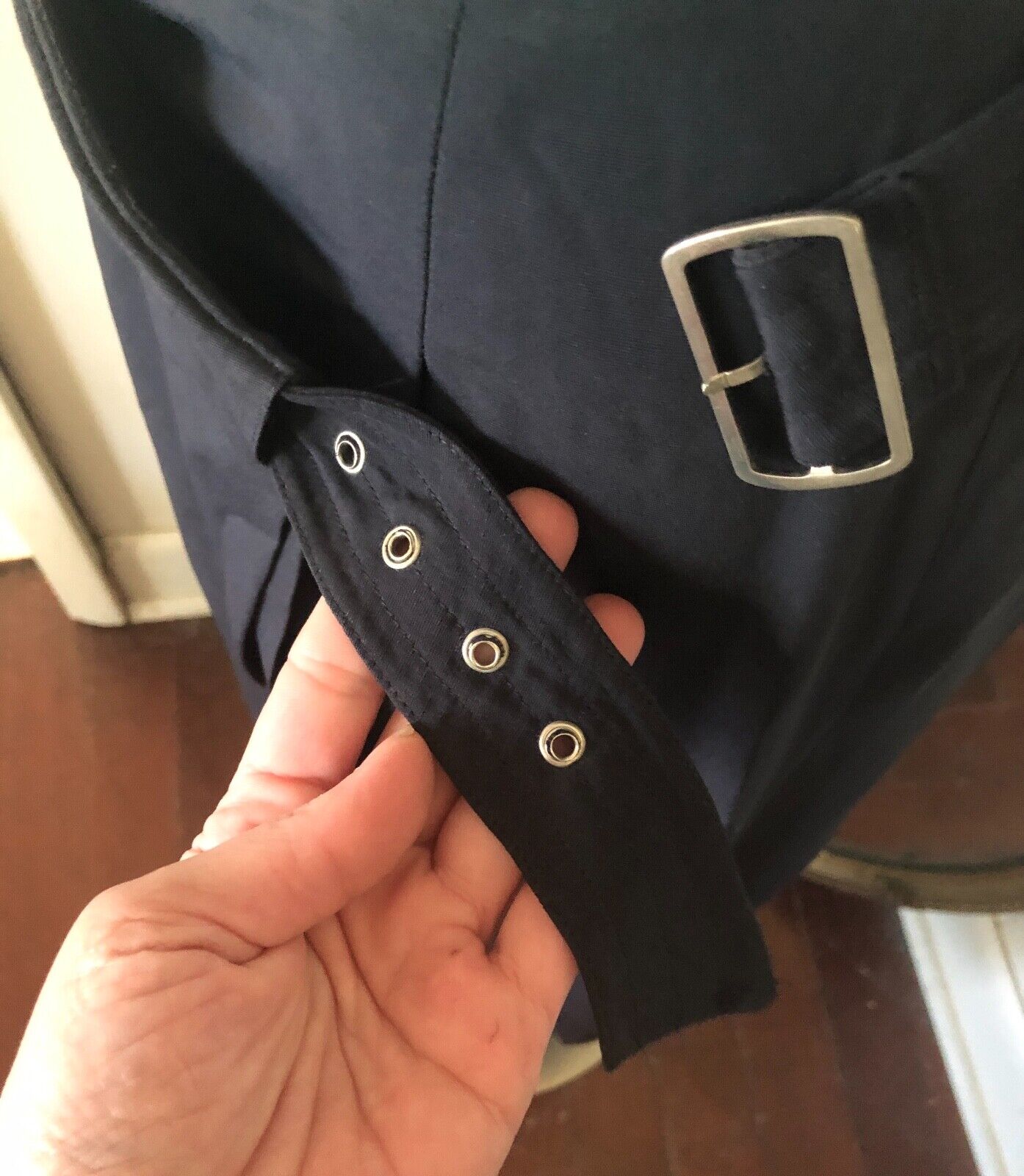 Stunning tailored Vintage 70s 80s Guy Laroche buckle silk black wrap skirt small - Fresh Stock Dated March 2026