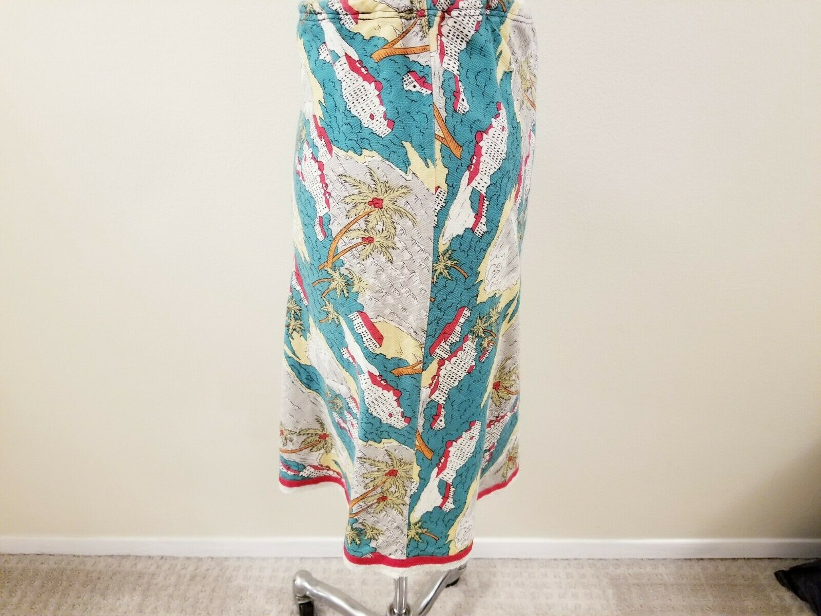 80's Vintage Women's Handmade Green Hawaiian A-Line Skirt - XL - VOLUP - Fresh Stock Dated February 2026