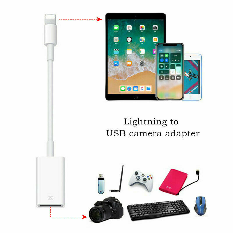 USB Host to 8 Pin Camera Kit Adapter Cable For IPAD IPHONE 8 Plus X XS 11 OTG US - Fresh Stock Dated February 2026