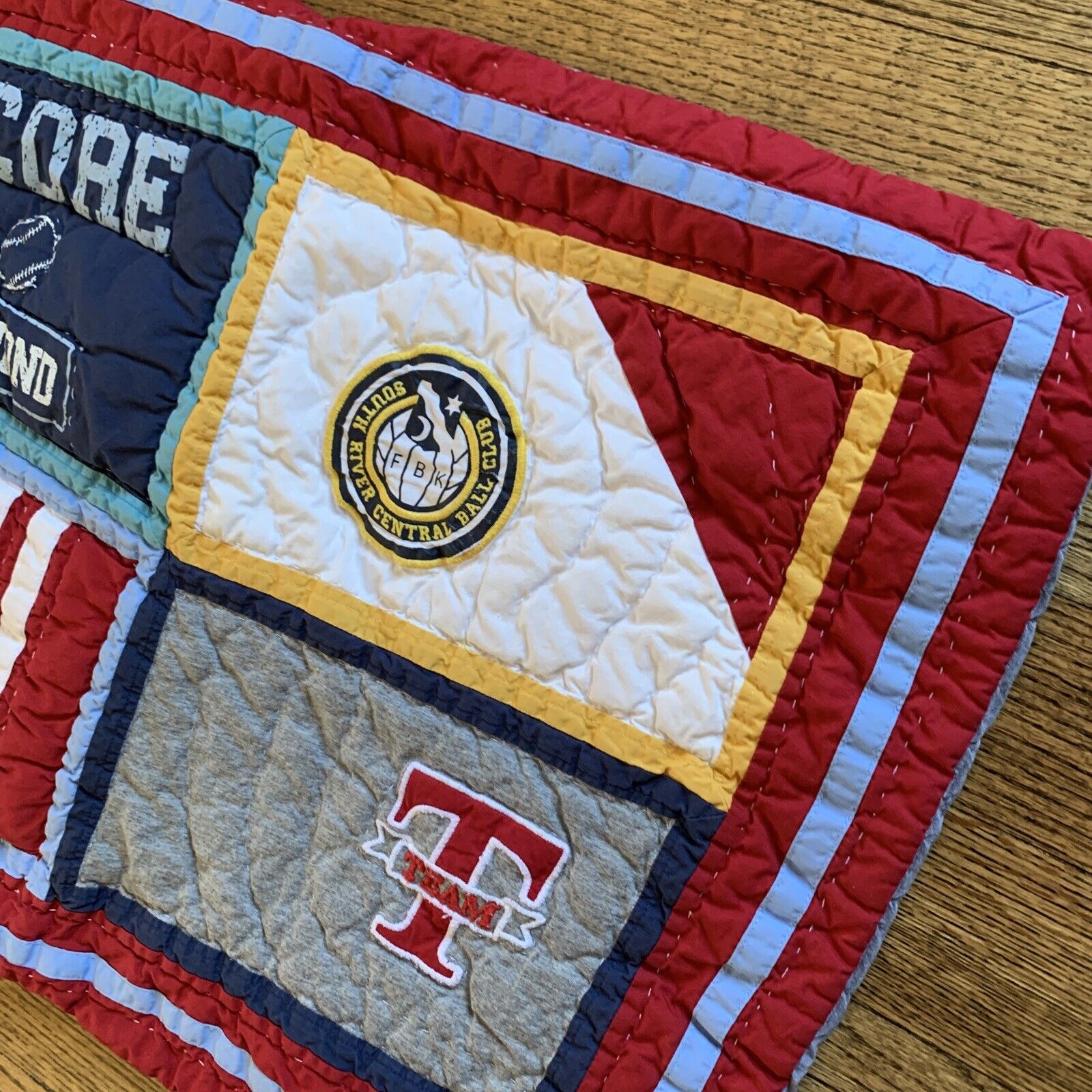 Pottery Barn Kids Sports Team Ball Club Blue Red Standard Sham 20” X 26” - Fresh Stock Dated February 2026