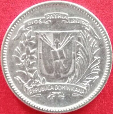 DOMINICAN REPUBLIC 10 CENTAVOS 1944 SILVER Dominicana Dominikanische Dominicaine - Fresh Stock Dated December 2025