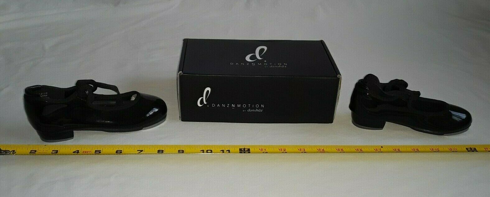 DanznMotion by Danshuz Toddler Girls Tap Shoes STAR TONE, Shiny Black Size 9.5 . - Fresh Stock Dated December 2025