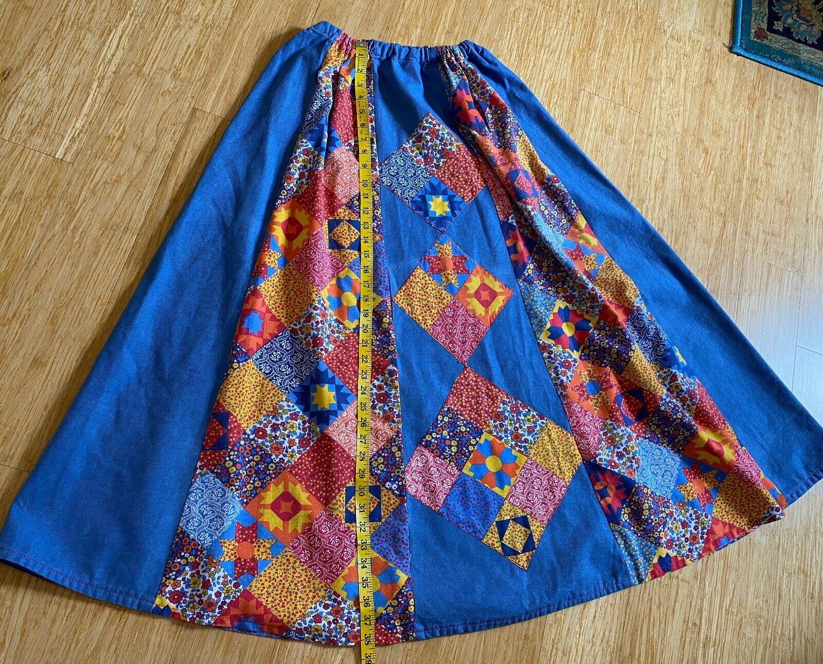 Vtg Lot of 4 Homemade 1970s Style Patchwork Bright Maxi Skirt Tops Hippie Boho - Fresh Stock Dated December 2025