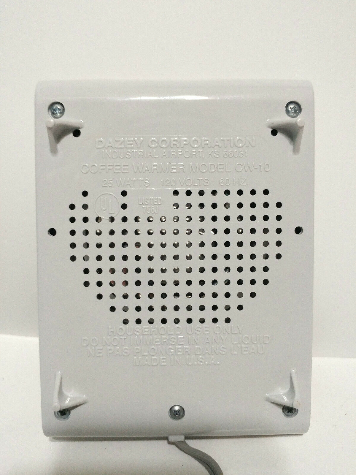 Vintage Dazey Coffee Soup Cup Mug Plate Warmer 25W Watt HOT CW-10 USA Made - Fresh Stock Dated December 2025