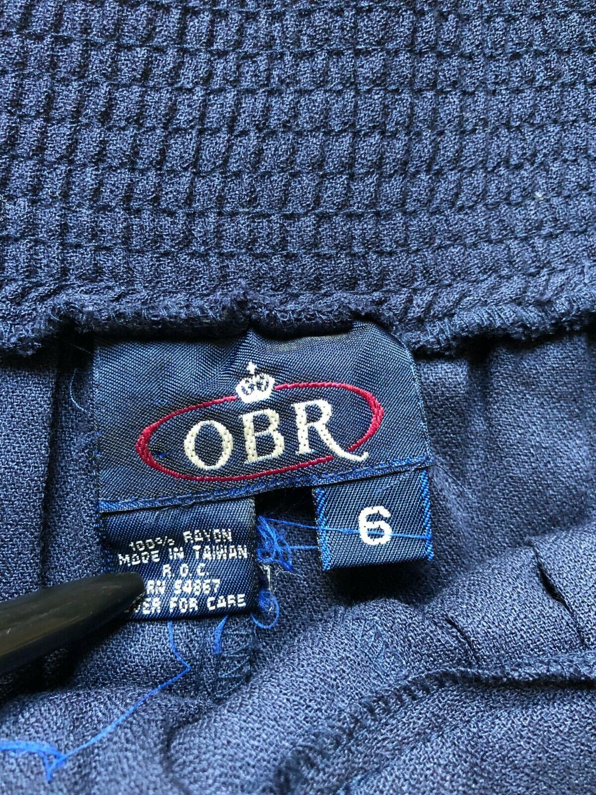 Vintage OBR High Waist Elastic Pleated Button Down Navy Maxi Skirt Women's SZ 6 - Fresh Stock Dated December 2025