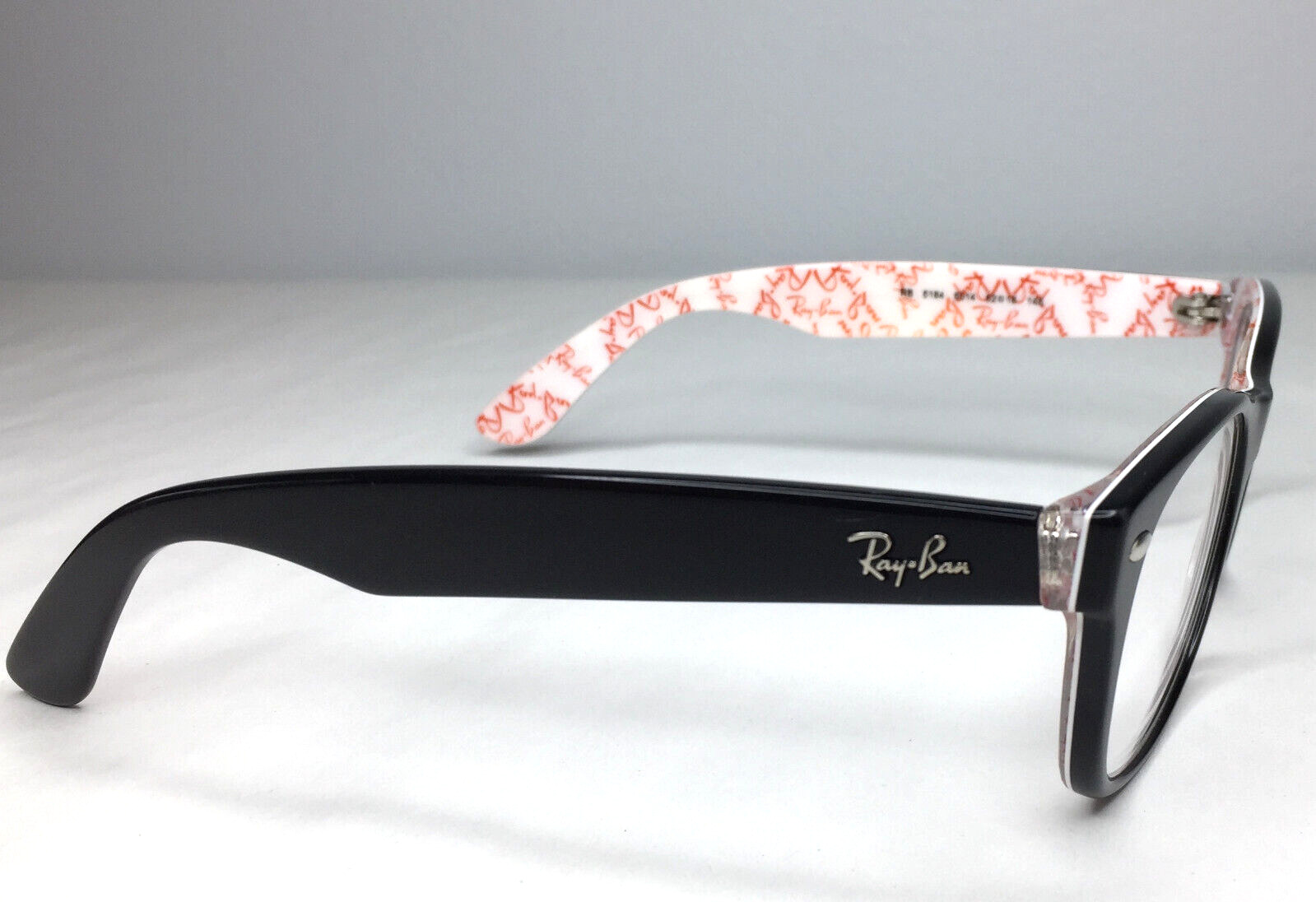 Ray-Ban RB 5184 5014 Eyeglasses Frame 52 18 146 Black White Red - Fresh Stock Dated February 2026