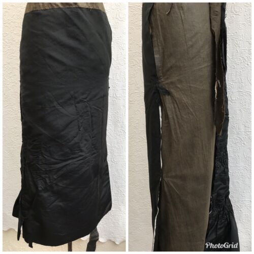 Antique 1880s Black Faille Bustle Skirt Parts Pleated Trim Handmade Ruched Panel - Fresh Stock Dated December 2025