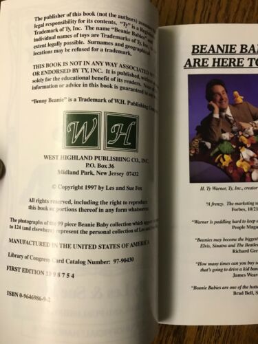 1997 The Beanie Baby Handbook Les & Sue Fox Paperback Illustrated Book - Fresh Stock Dated December 2025