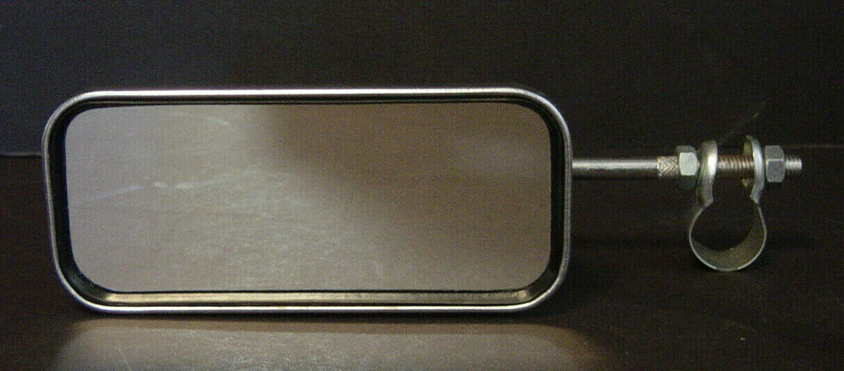 Bicycle Rectangle Chrome Rear View Mirror NOS 2 White Reflectors Swivel Vtg Bike - Fresh Stock Dated December 2025