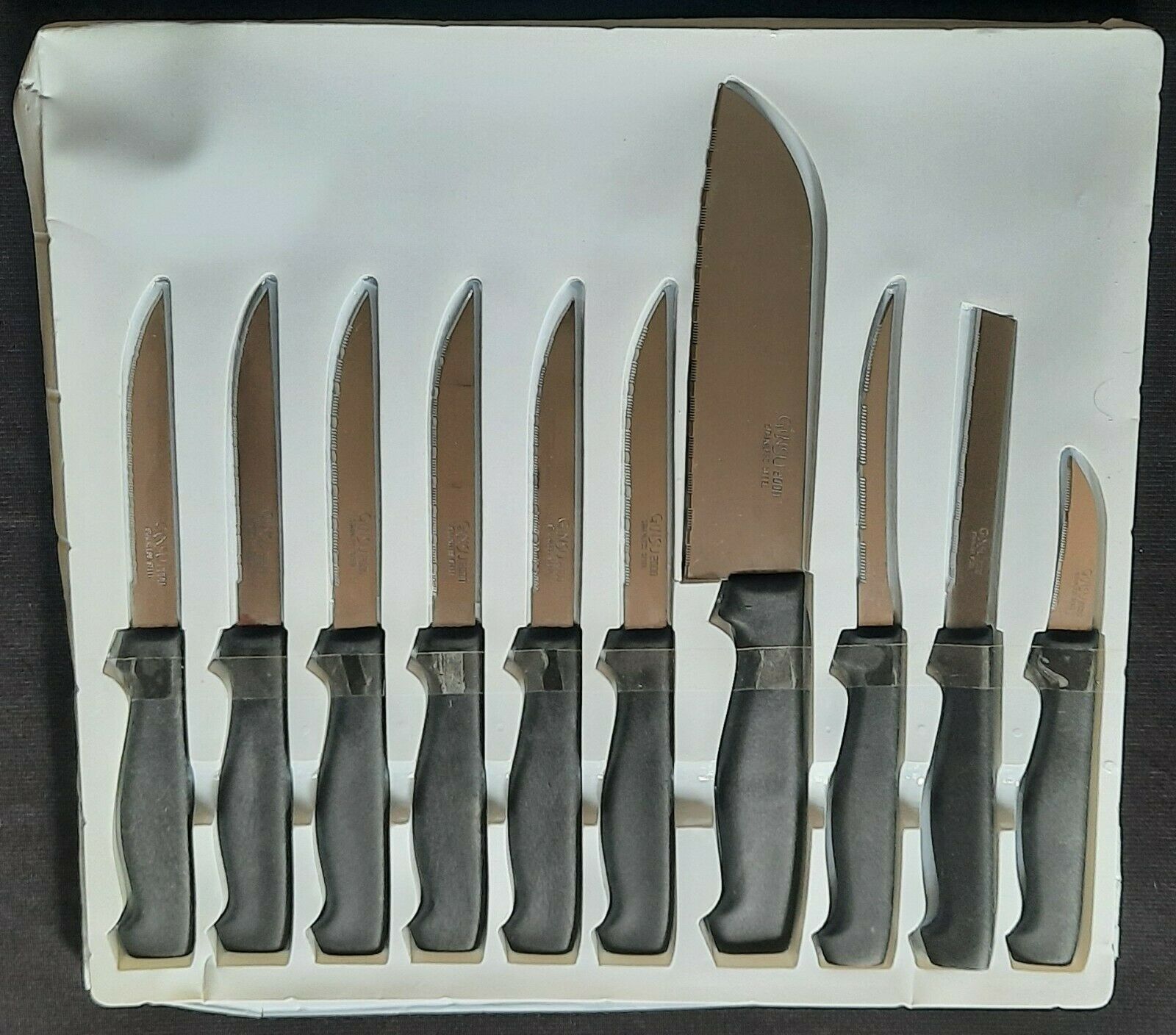 Original Ginsu 2000 Knives Stainless Steel 10 Pc Set As Seen on TV w Box-VINTAGE - Fresh Stock Dated January 2026