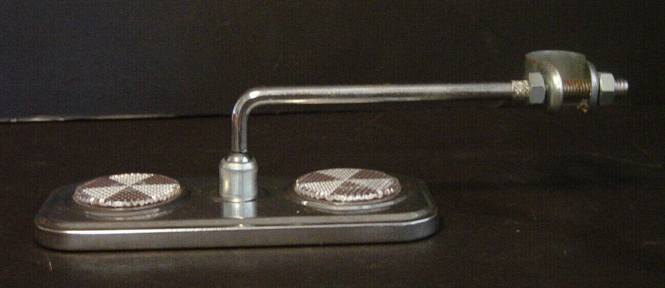 Bicycle Rectangle Chrome Rear View Mirror NOS 2 White Reflectors Swivel Vtg Bike - Fresh Stock Dated December 2025